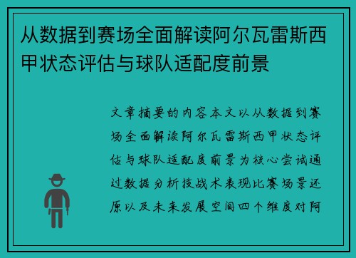 从数据到赛场全面解读阿尔瓦雷斯西甲状态评估与球队适配度前景
